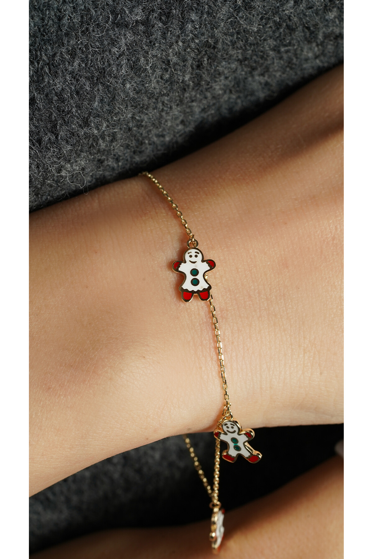 14 Ayar Altın Kardan Adam Charm Bileklik