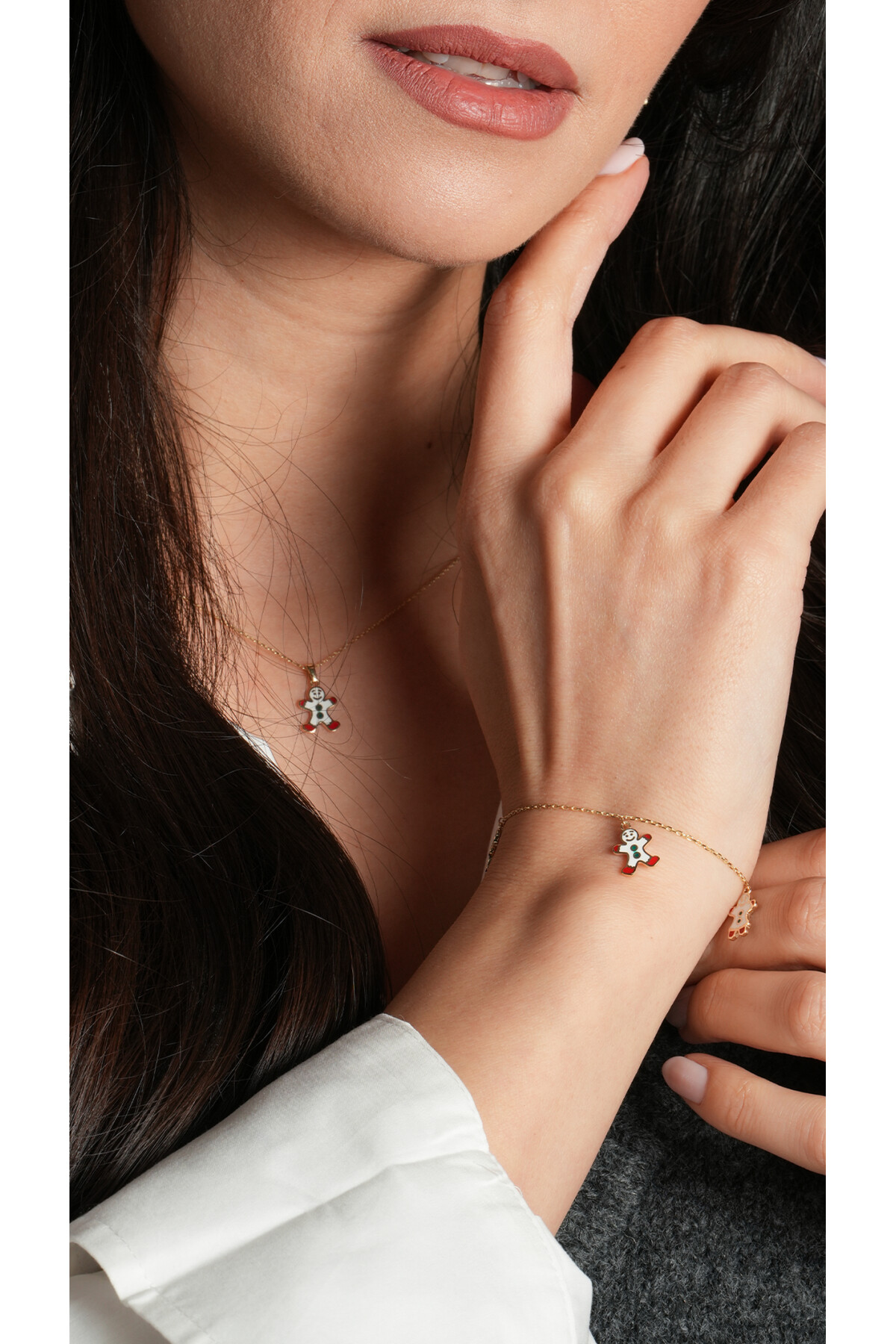 14 Ayar Altın Kardan Adam Charm Bileklik