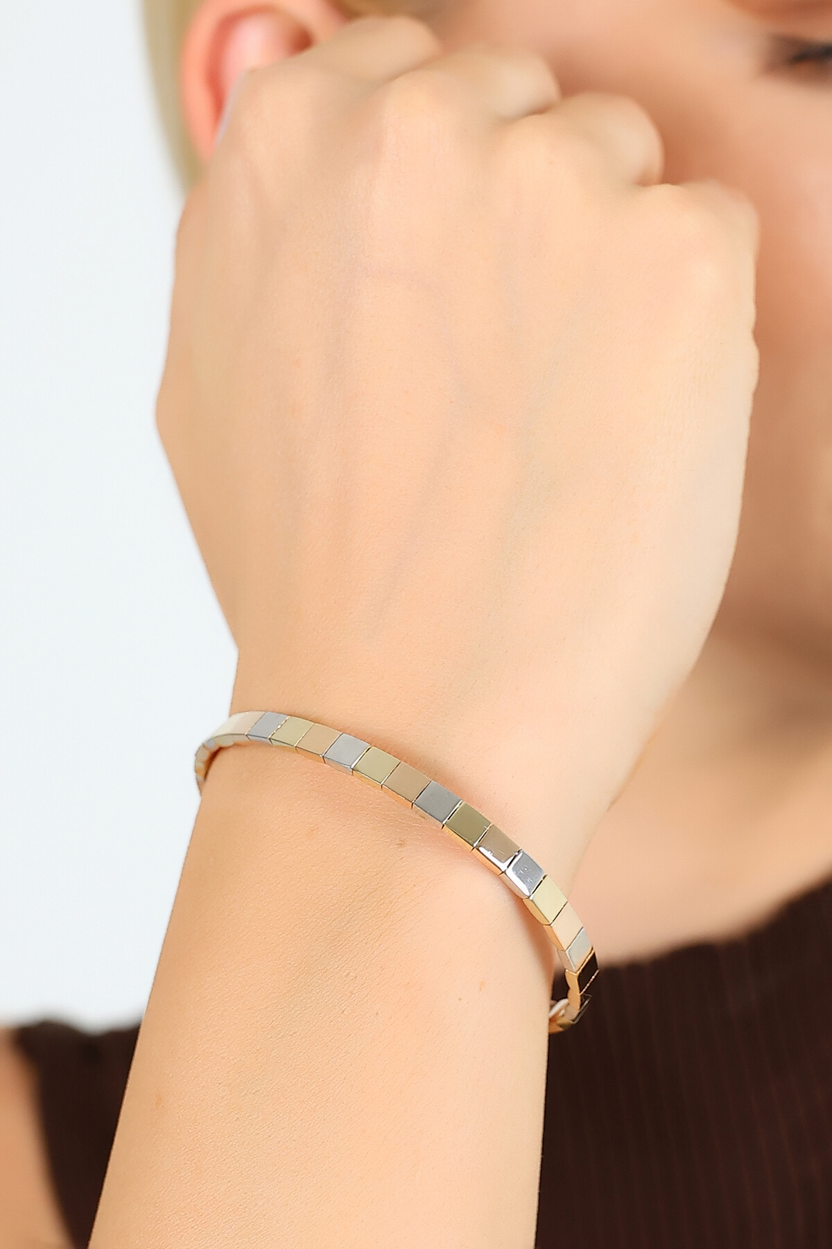 14 Ayar Altın Kare Kelepçe