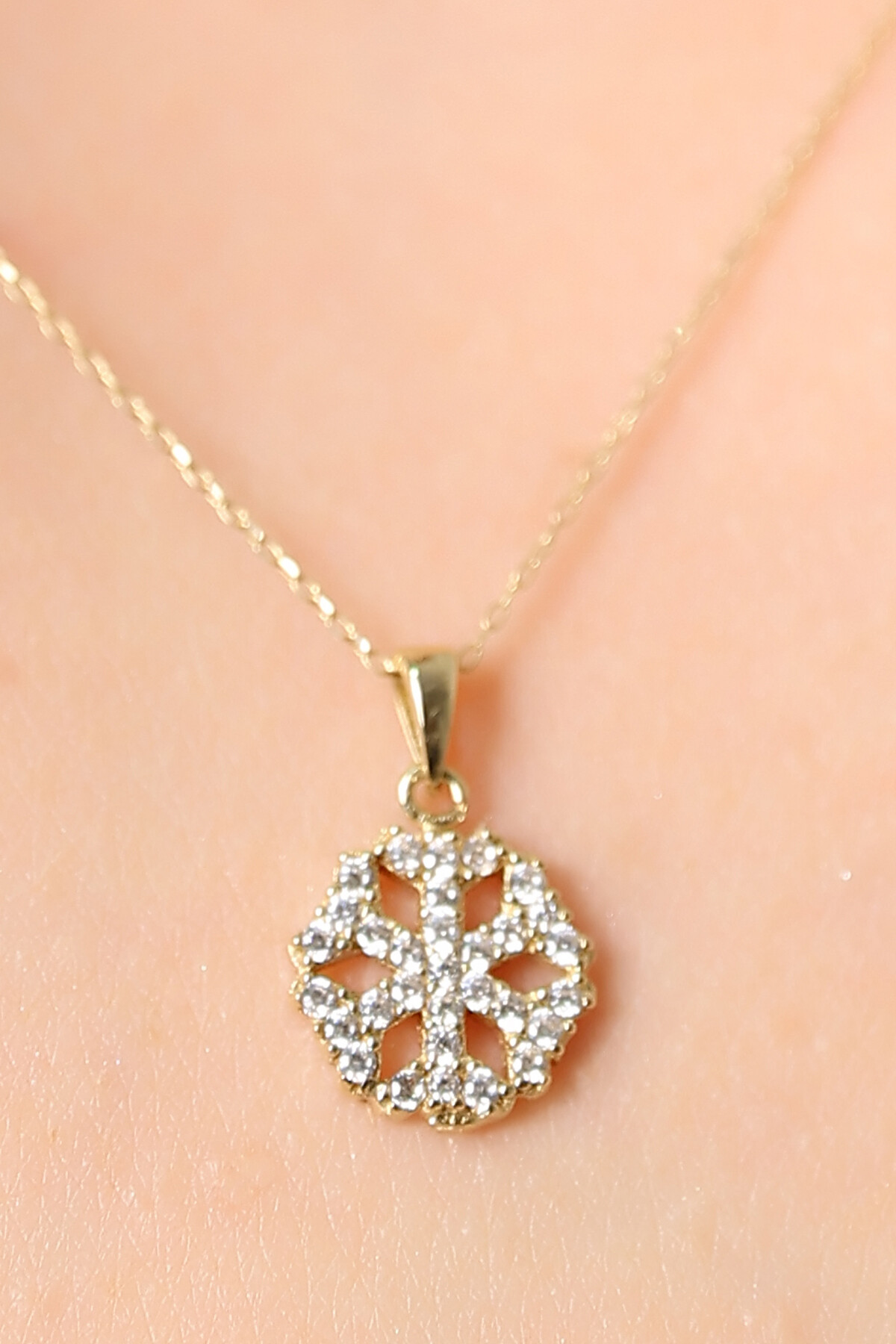 14 Ayar Altın Kartanesi Kolye