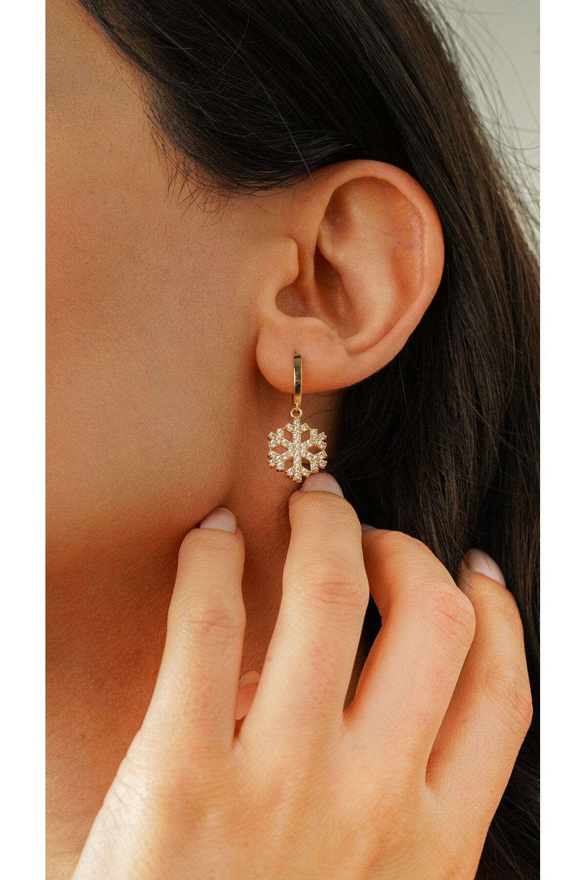 14 Ayar Altın Kartanesi Küpe