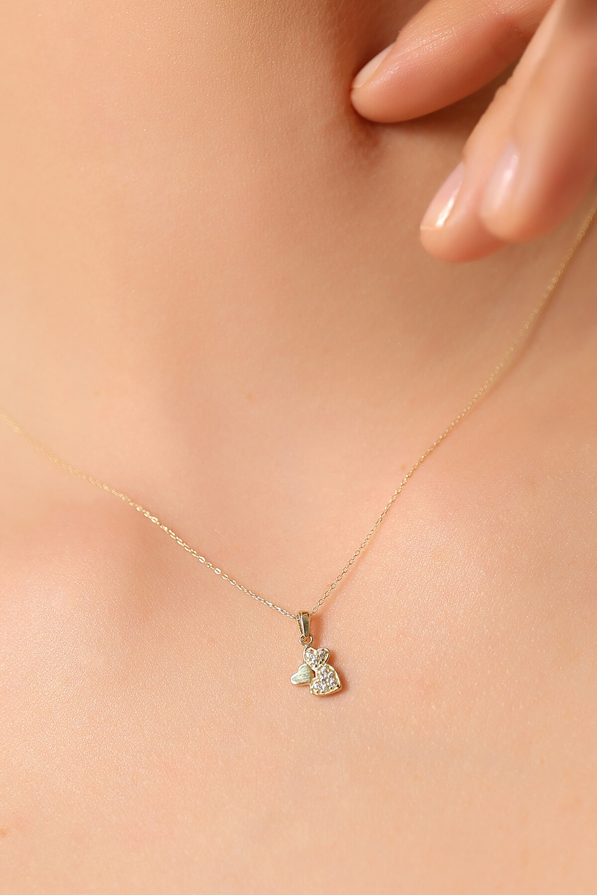 14 Ayar Altın Kedi Kolye