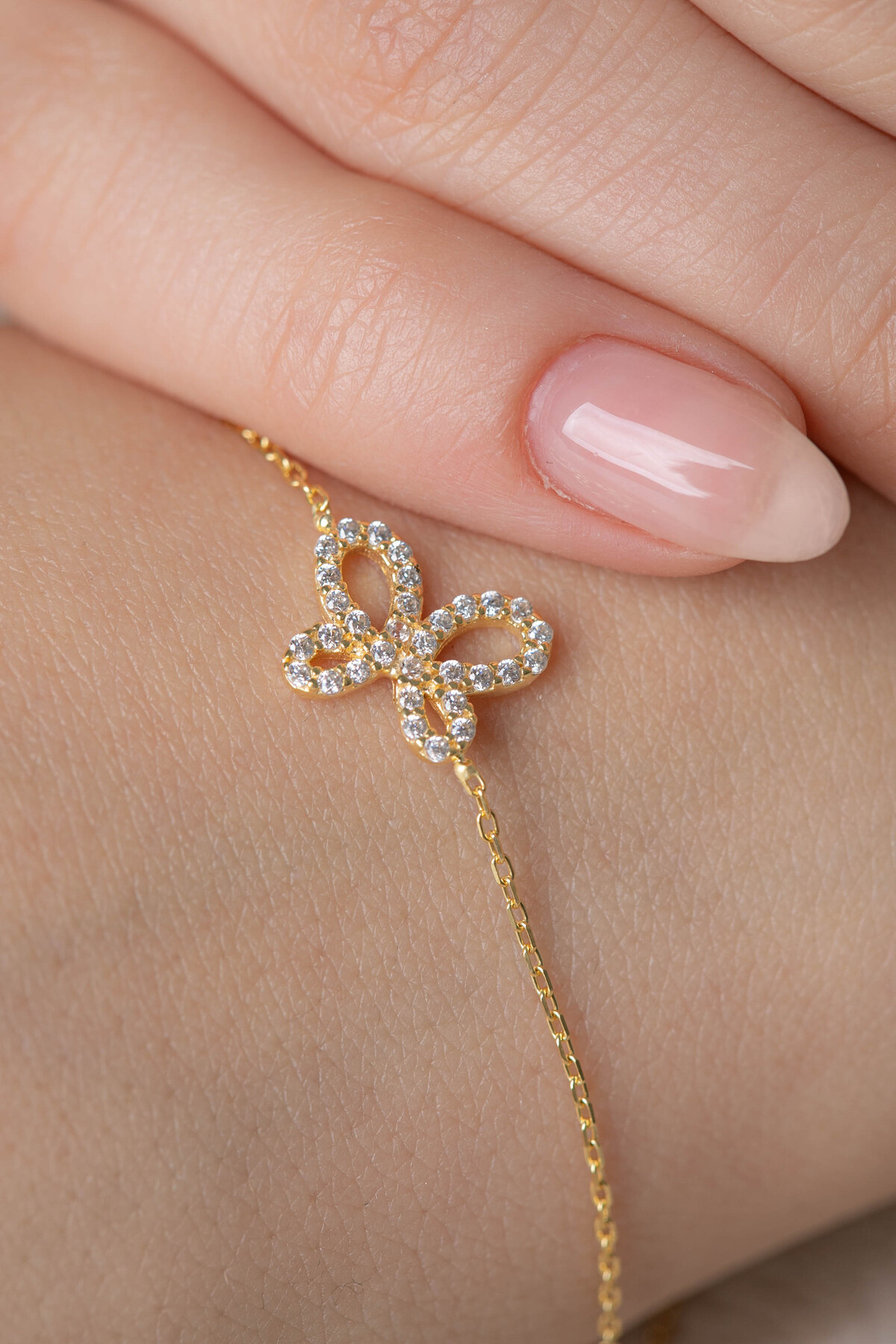 14 Ayar Altın Kelebek Bileklik