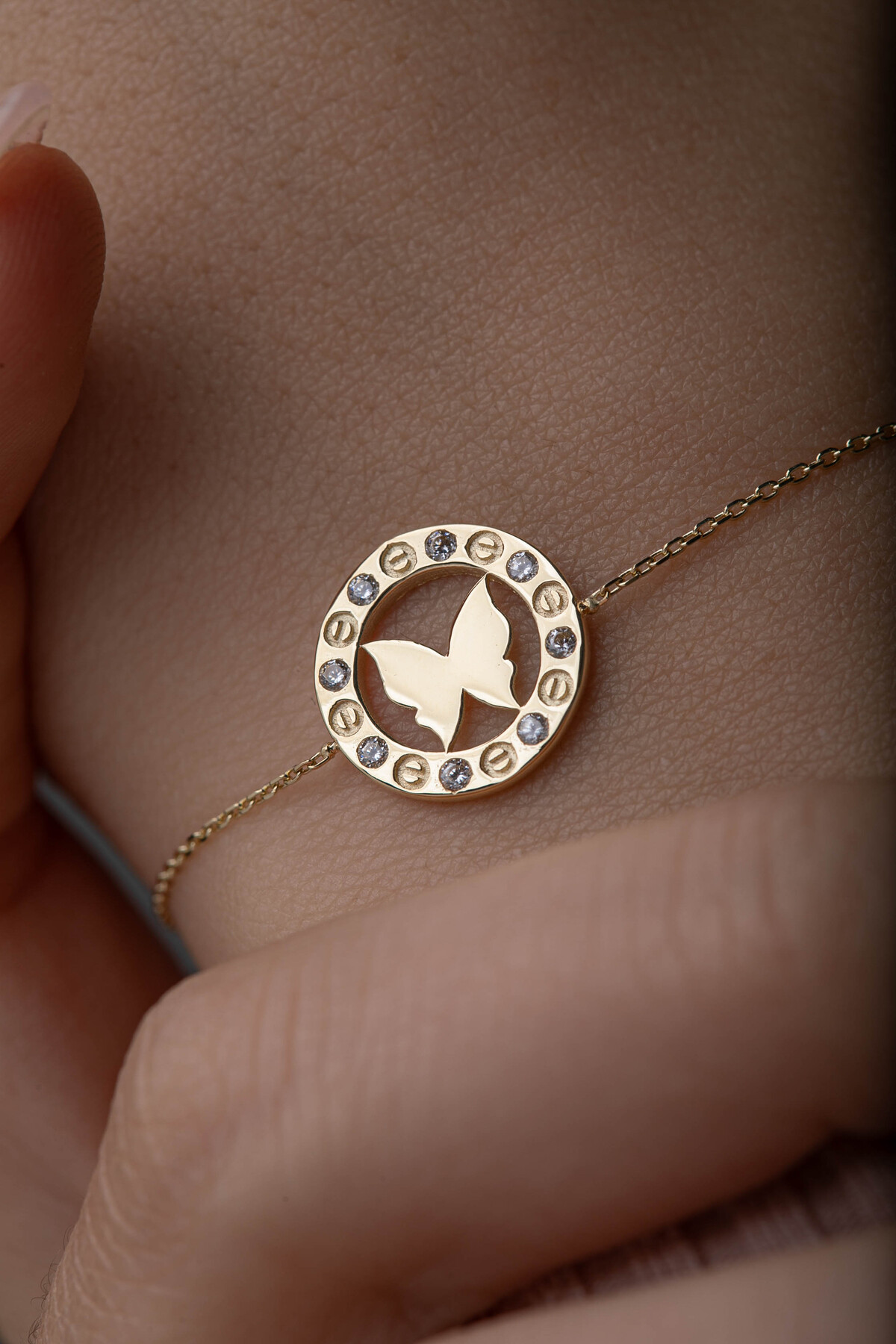 14 Ayar Altın Kelebek Bileklik