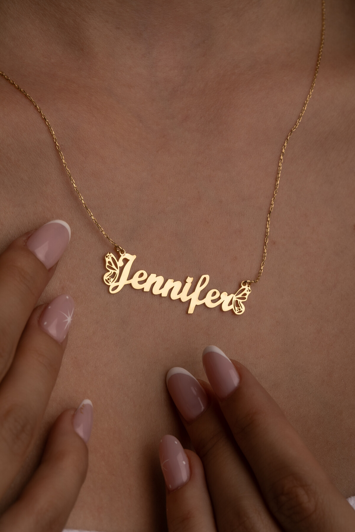 14 Ayar Altın Kelebek İsimli Kolye