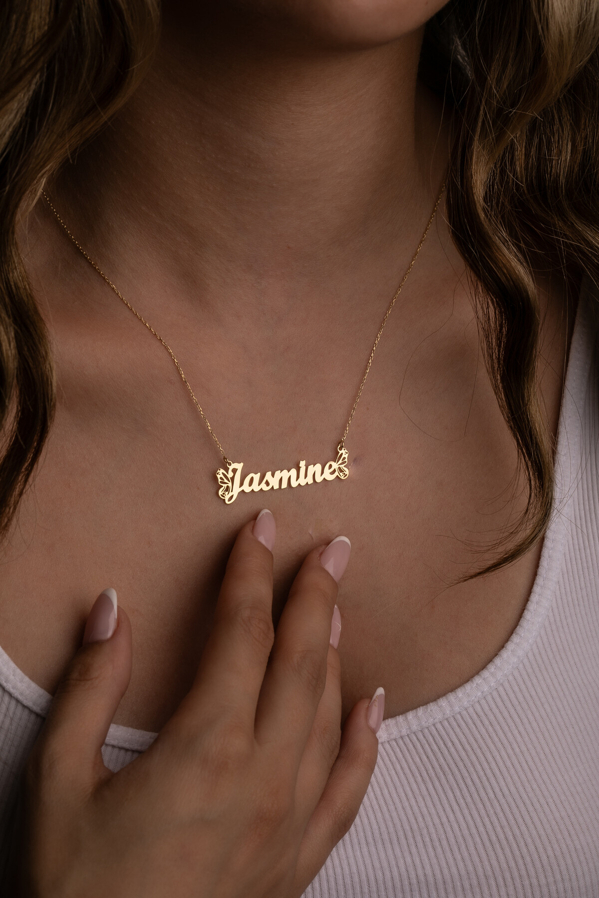 14 Ayar Altın Kelebek İsimli Kolye