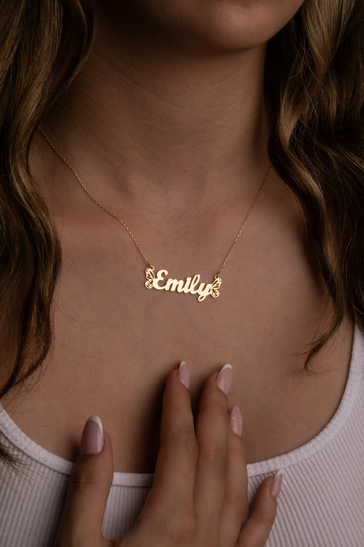 14 Ayar Altın Kelebek İsimli Kolye