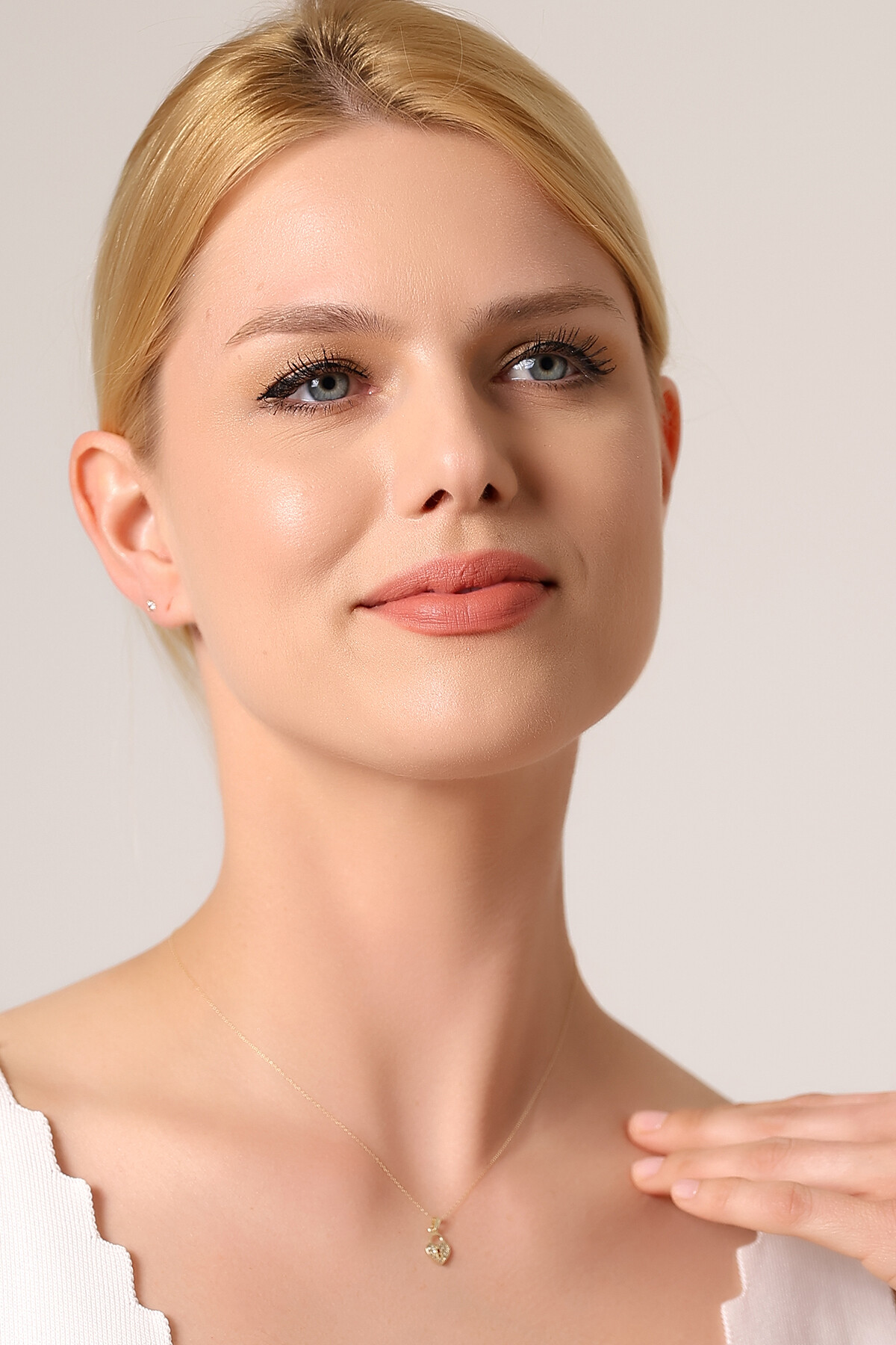 14 Ayar Altın Kilit Kalp Kolye