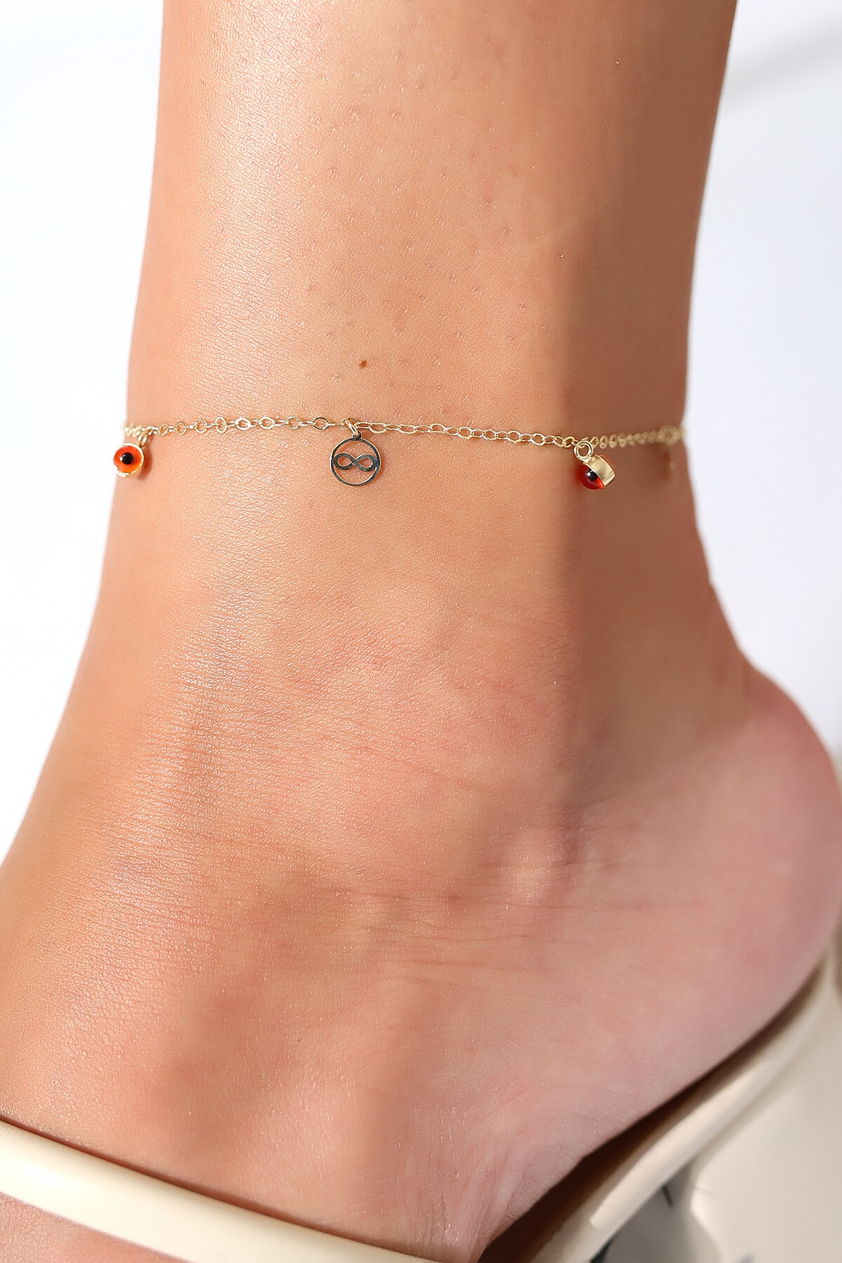 14 Ayar Altın Kırmızı Gözlü Halhal