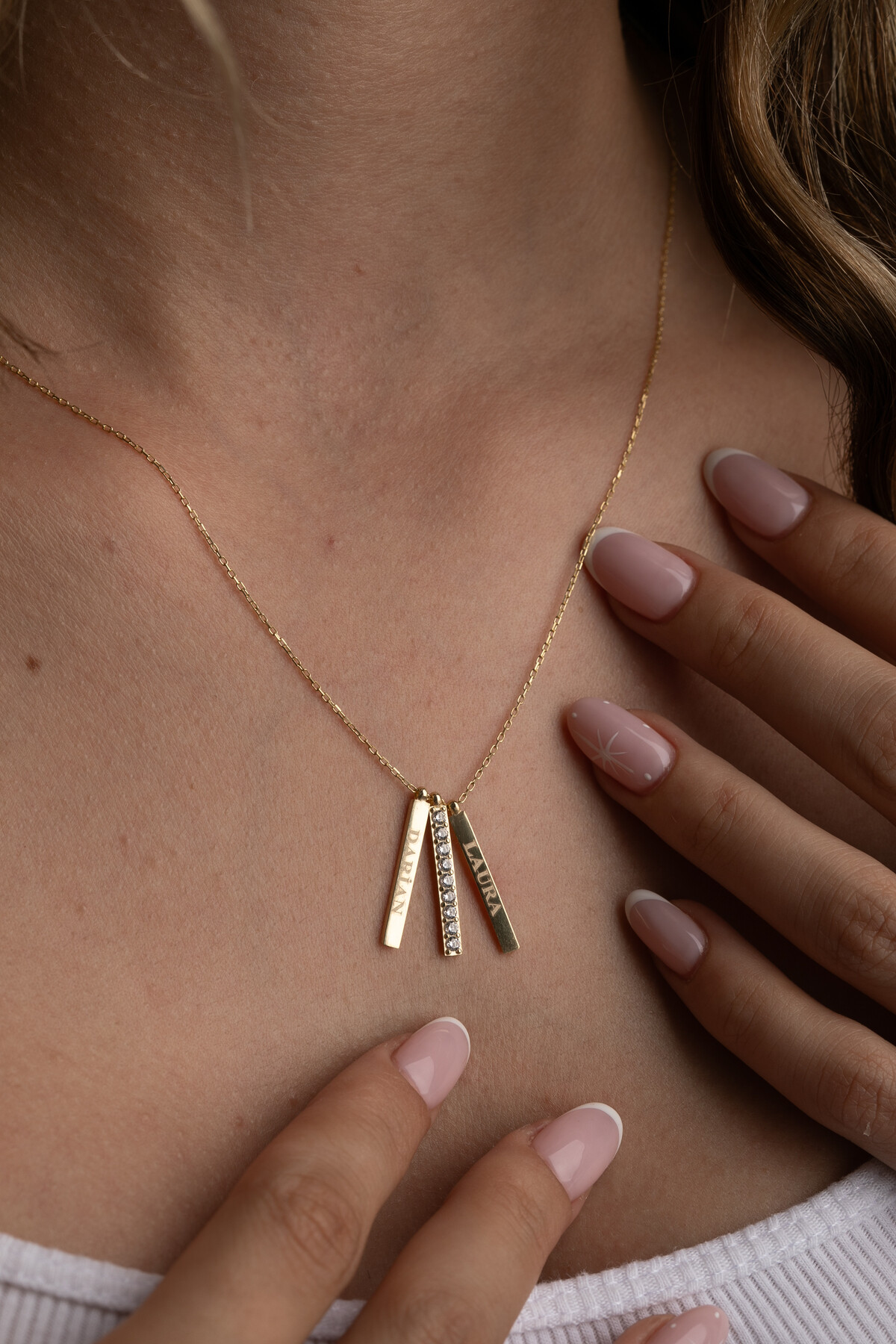 14 Ayar Altın Kişiye Özel 2 İsimli Kolye