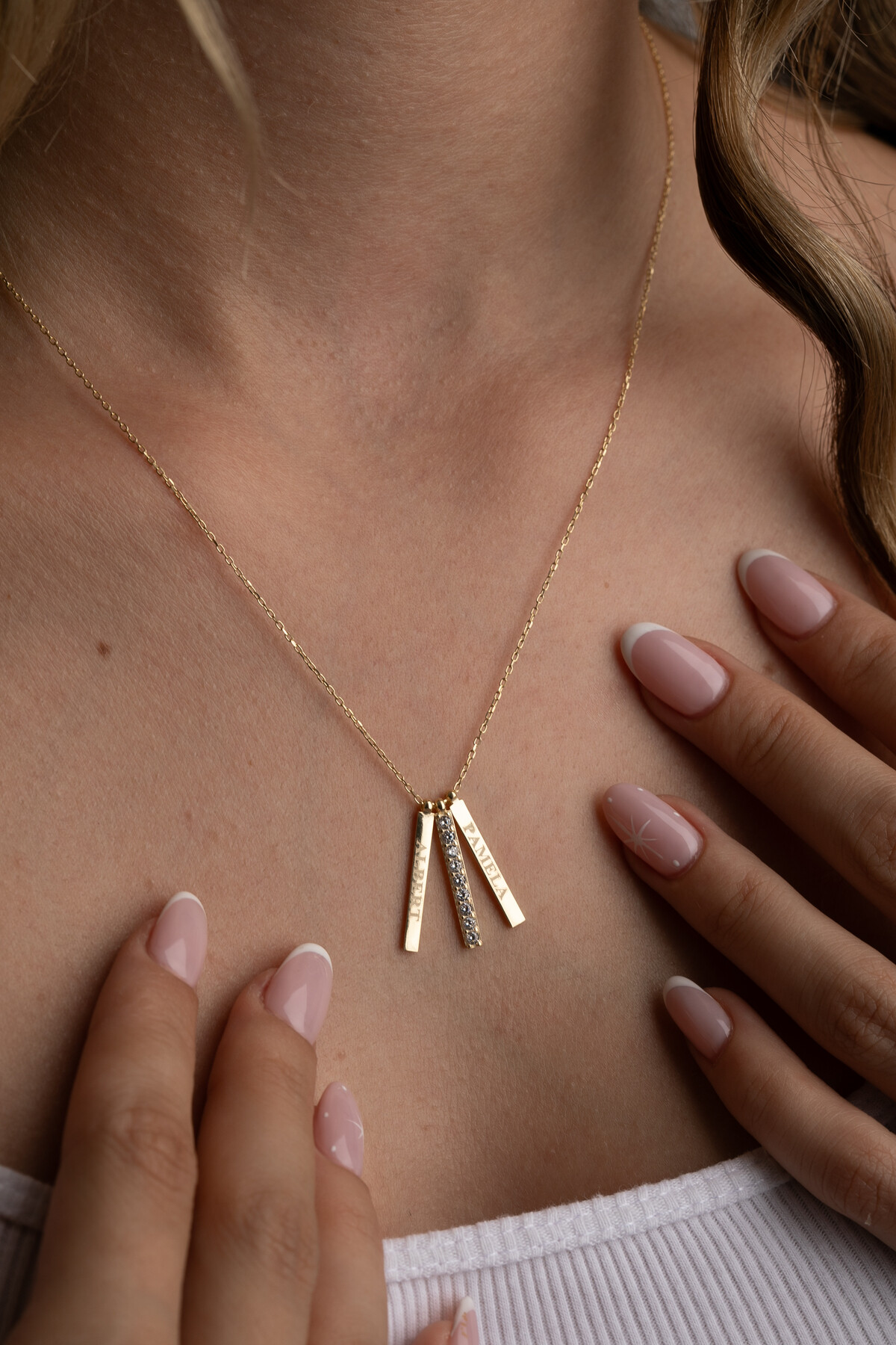 14 Ayar Altın Kişiye Özel 2 İsimli Kolye