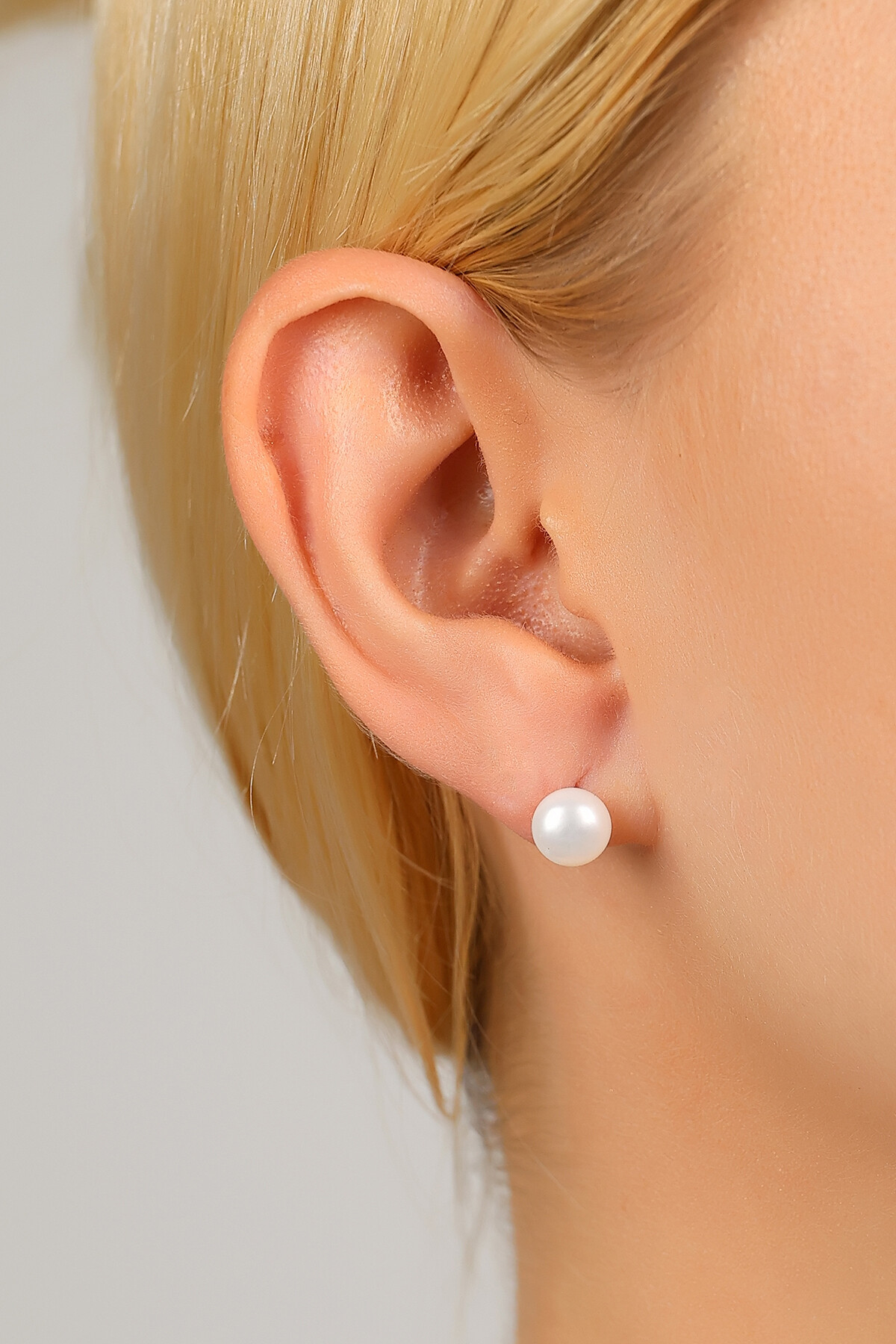 14 Ayar Altın Kolyecik Beyaz Doğal İnci Küpe