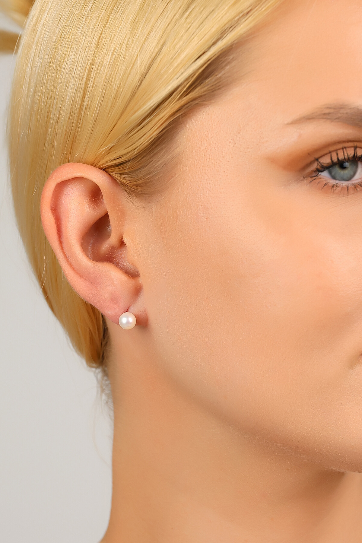 14 Ayar Altın Kolyecik Beyaz Doğal İnci Minimal Küpe