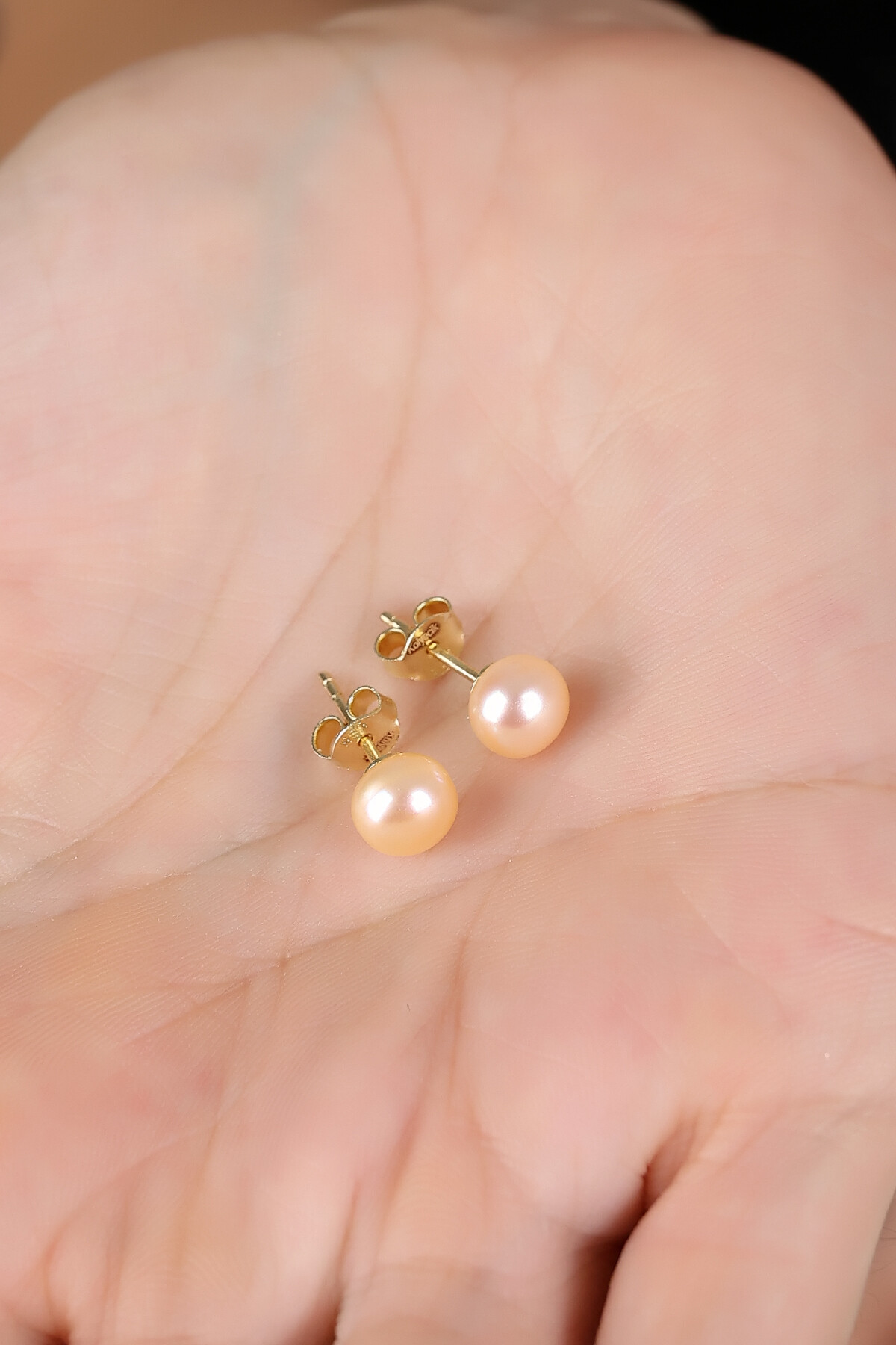 14 Ayar Altın Kolyecik İstiridye Doğal İnci Küpe