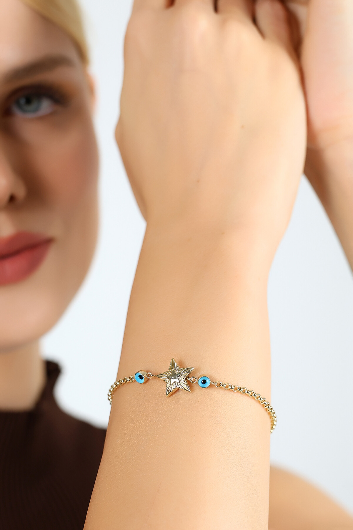 14 Ayar Altın Kozmik Göz Bileklik