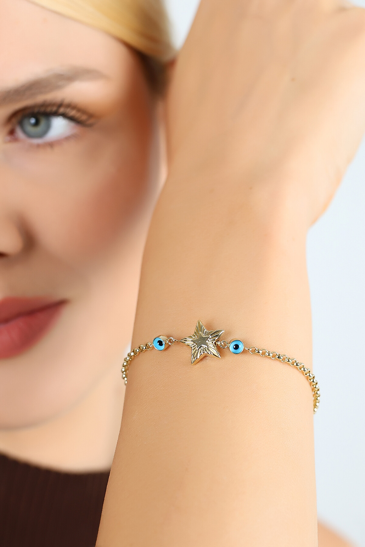 14 Ayar Altın Kozmik Göz Bileklik