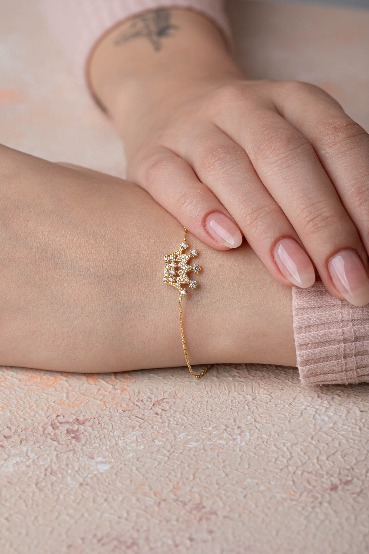 14 Ayar Altın Kral Tacı Bileklik