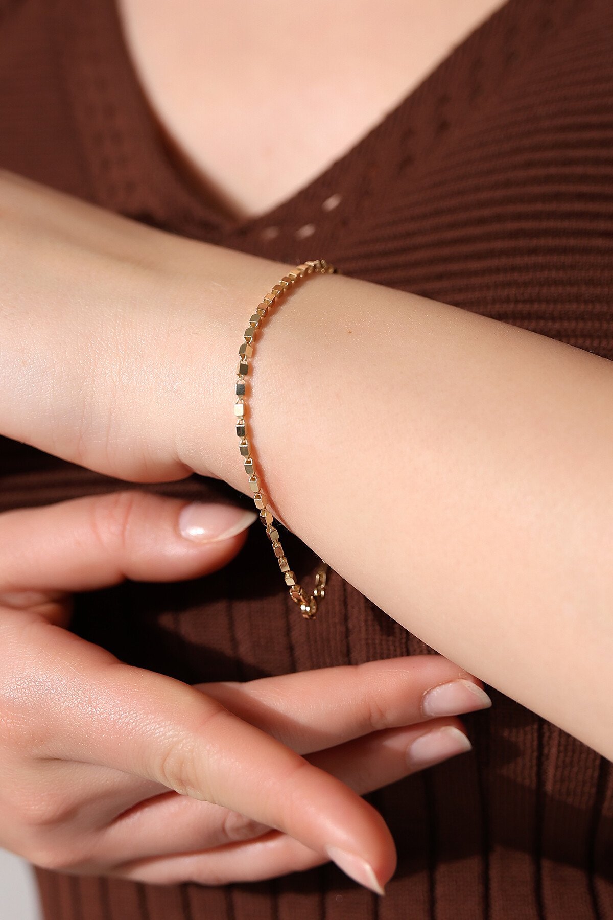 14 Ayar Altın Küp Bileklik