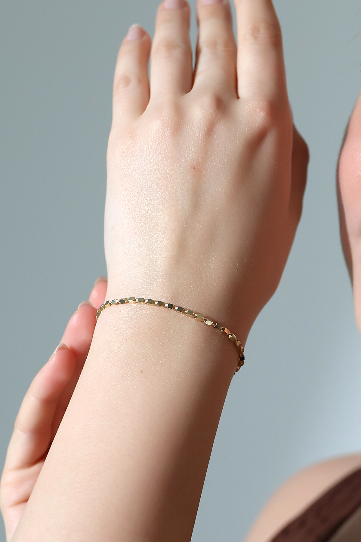 14 Ayar Altın Küp Bileklik