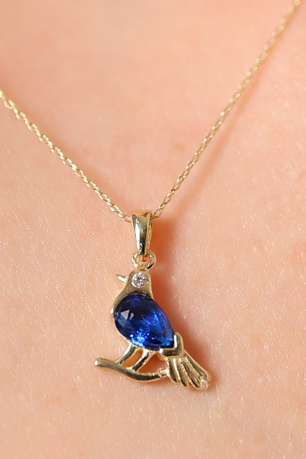 14 Ayar Altın Kuş Kolye