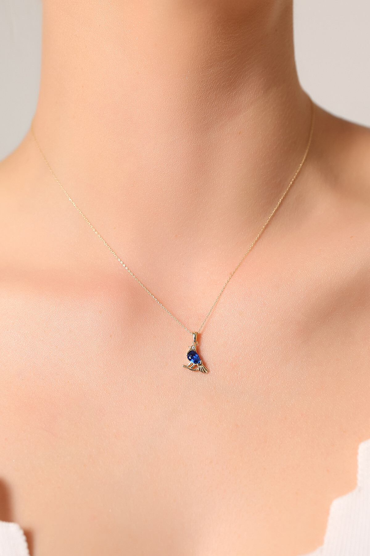 14 Ayar Altın Kuş Kolye