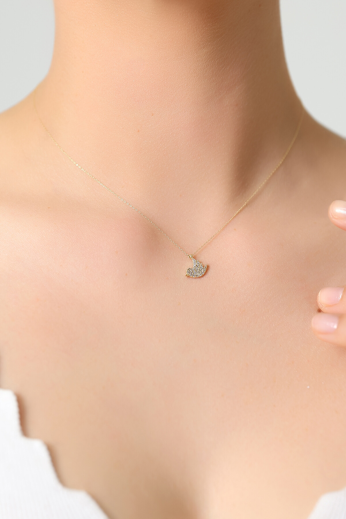 14 Ayar Altın Kuş Kolye