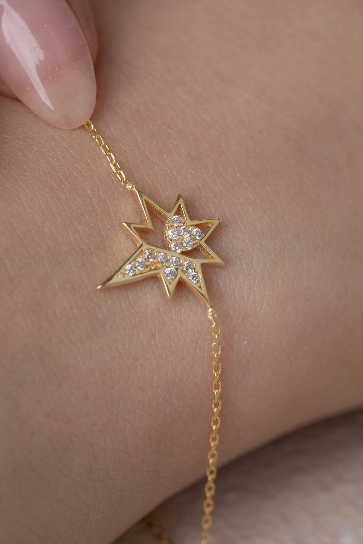 14 Ayar Altın Kutup Yıldızı Bileklik