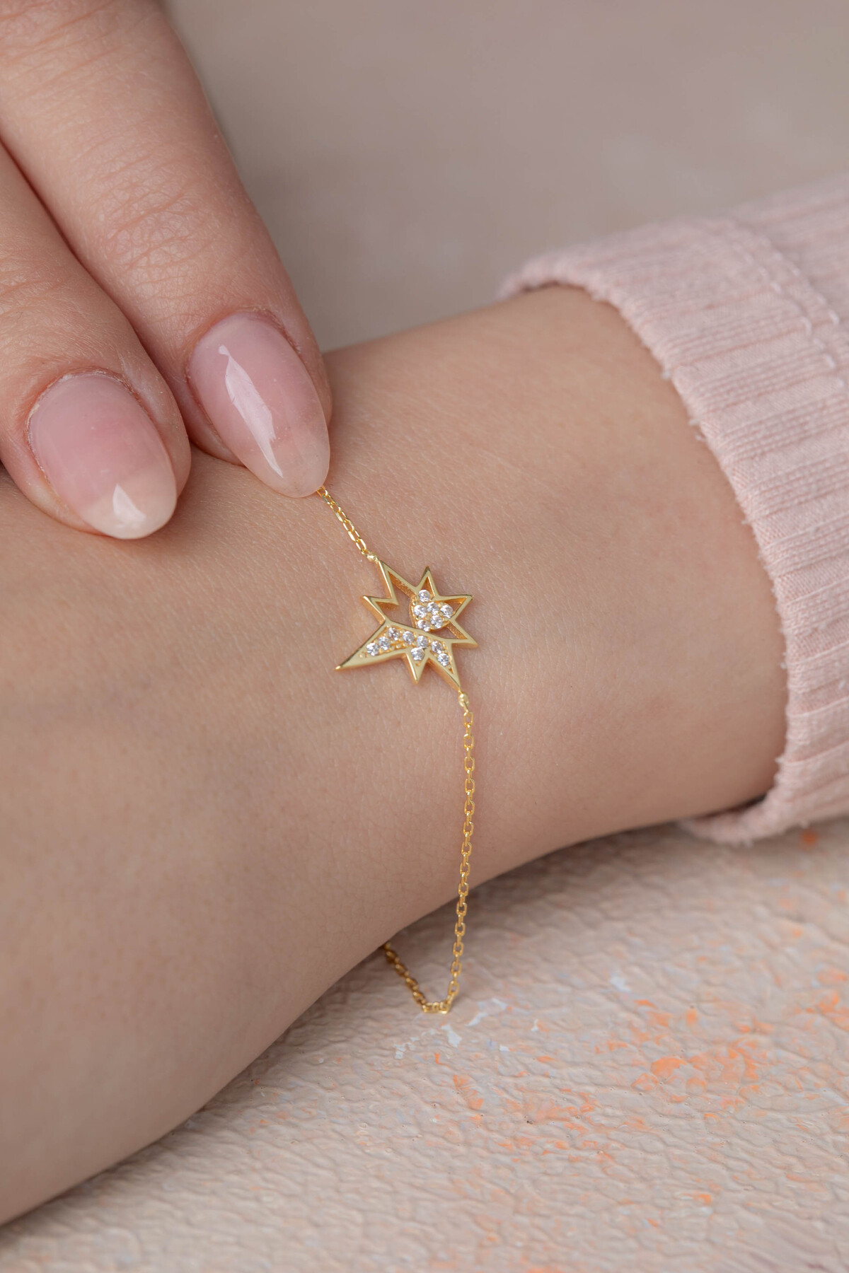 14 Ayar Altın Kutup Yıldızı Bileklik