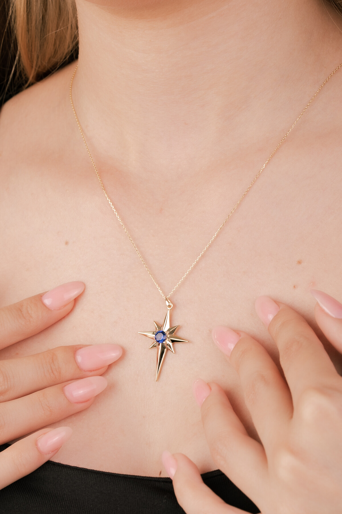 14 Ayar Altın Kutup Yıldızı Kolye