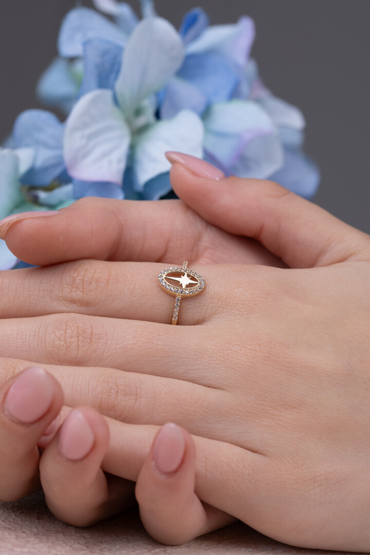 14 Ayar Altın Kutup Yıldızı Yüzük