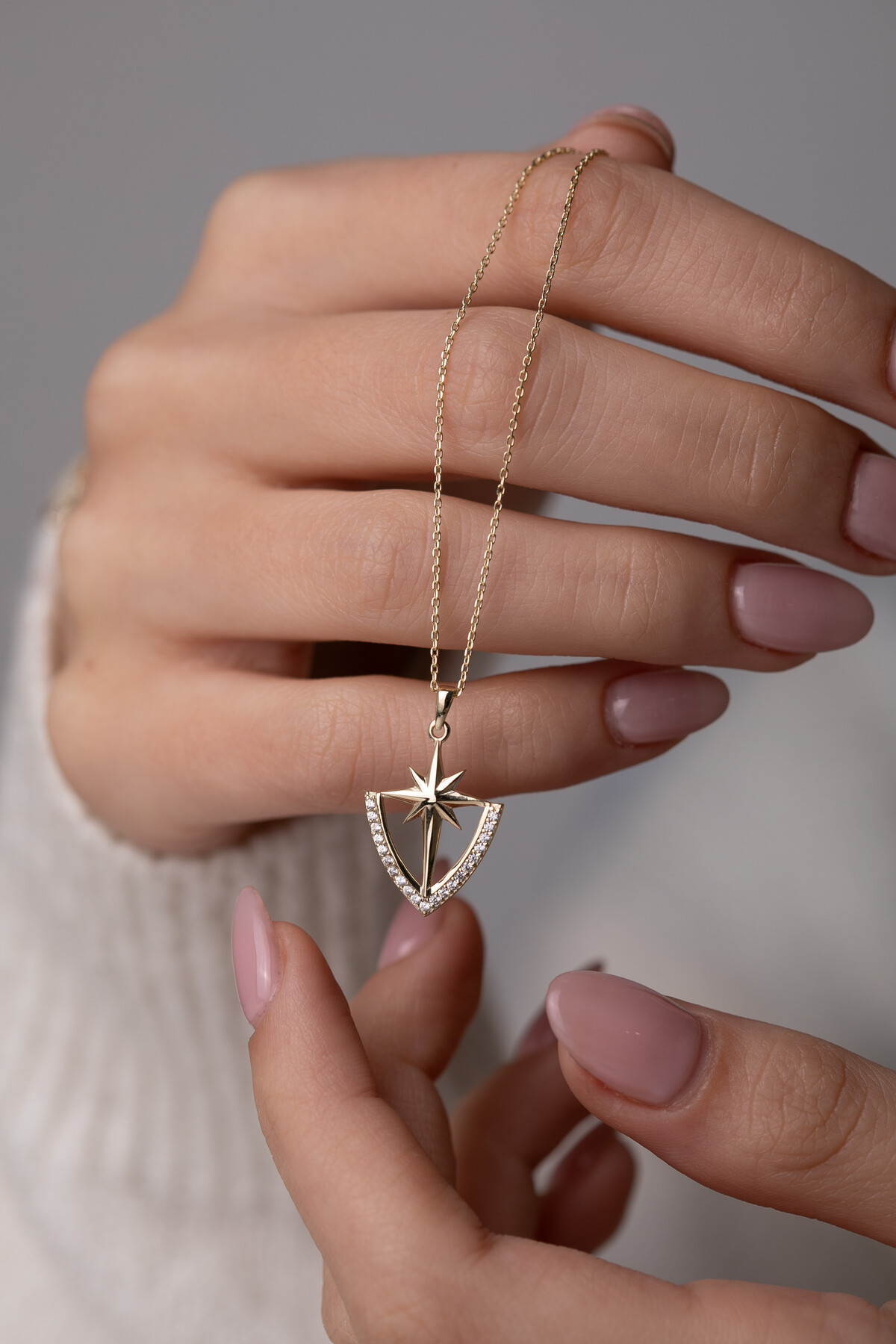 14 Ayar Altın Kuzey Yıldızı Kolye