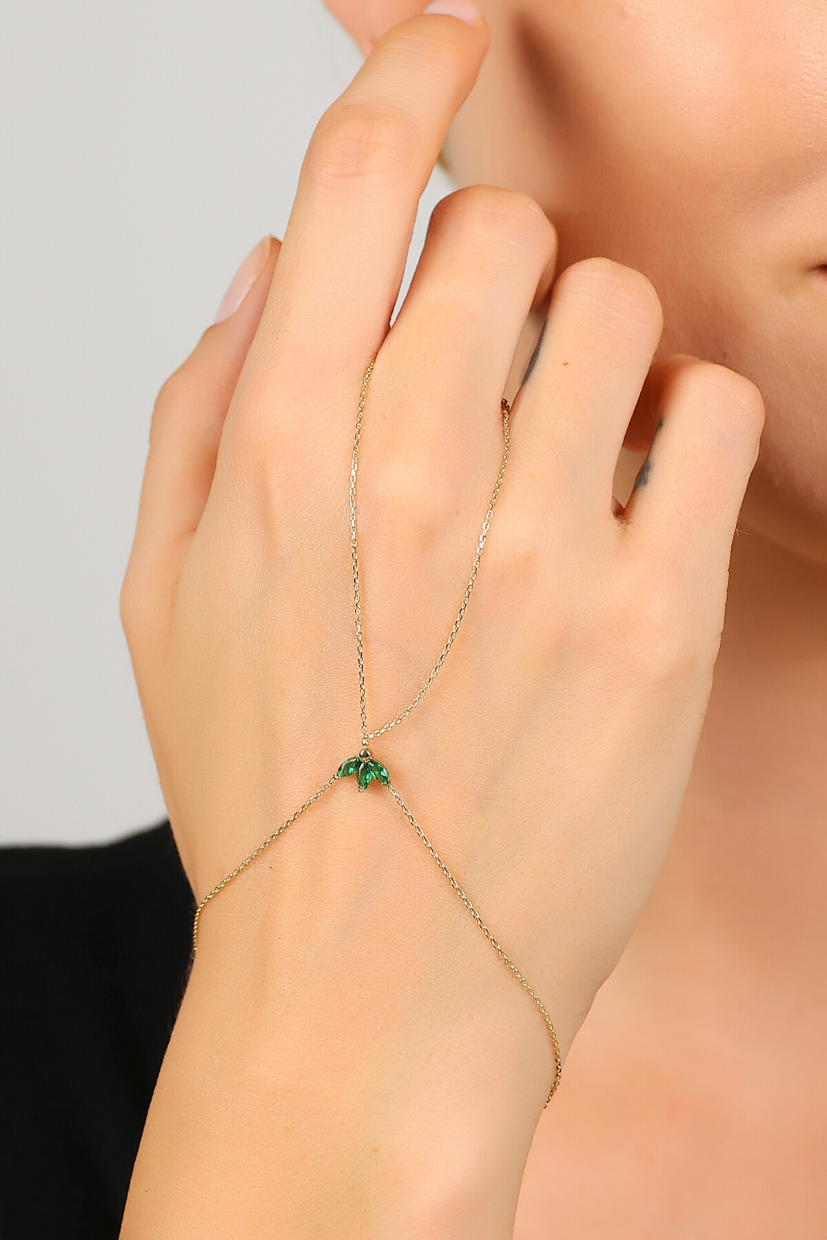 14 Ayar Altın Lotus Kişiselleştirilebilir Taşlı Şahmeran