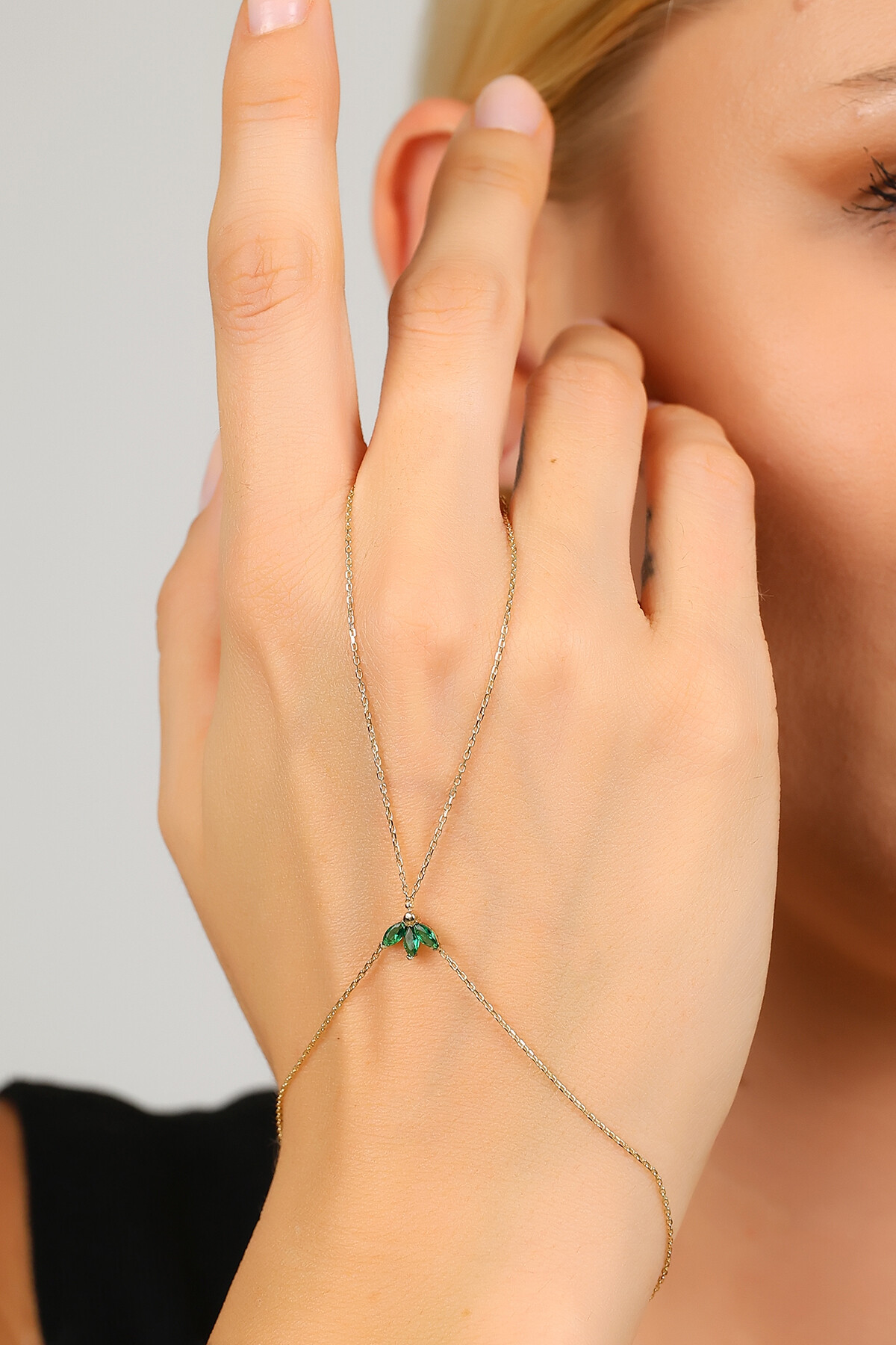 14 Ayar Altın Lotus Kişiselleştirilebilir Taşlı Şahmeran