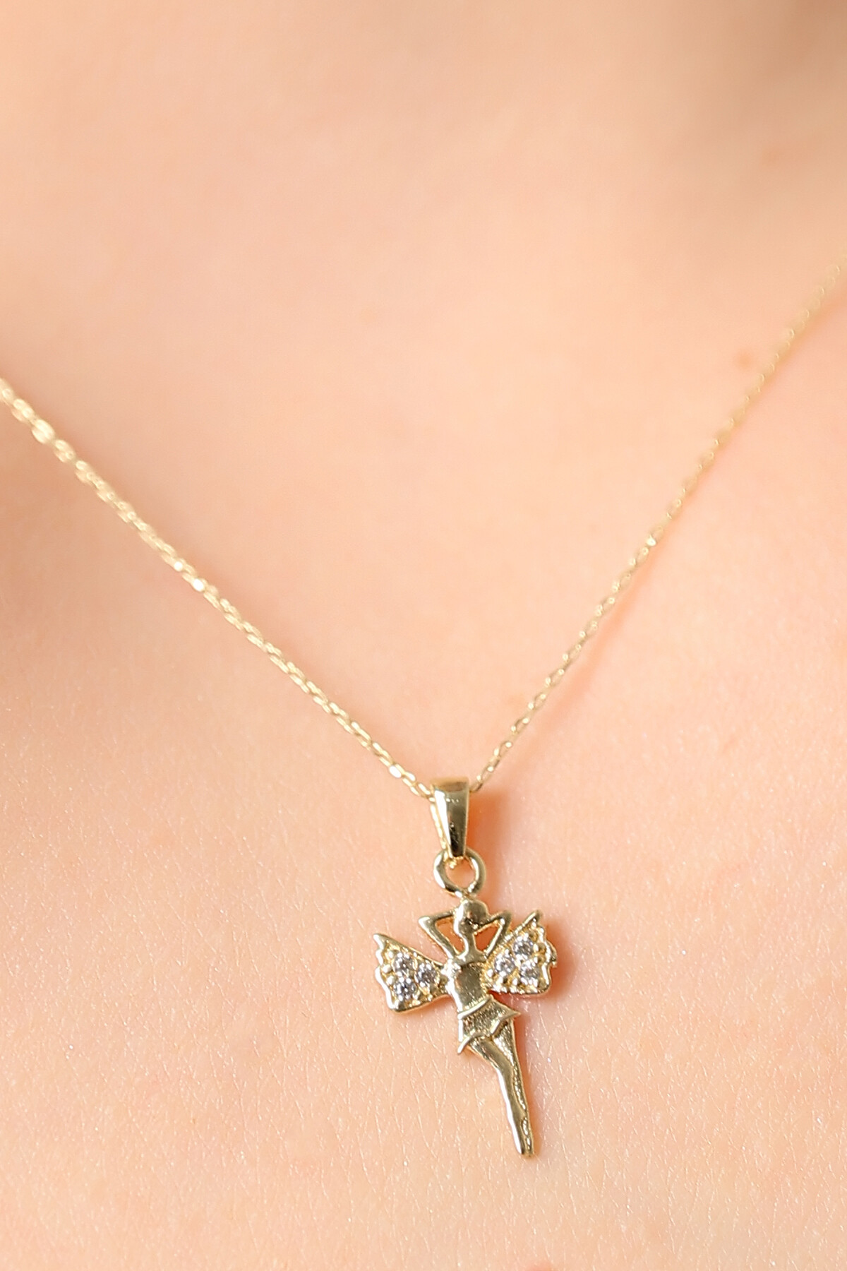 14 Ayar Altın Melek Kolye