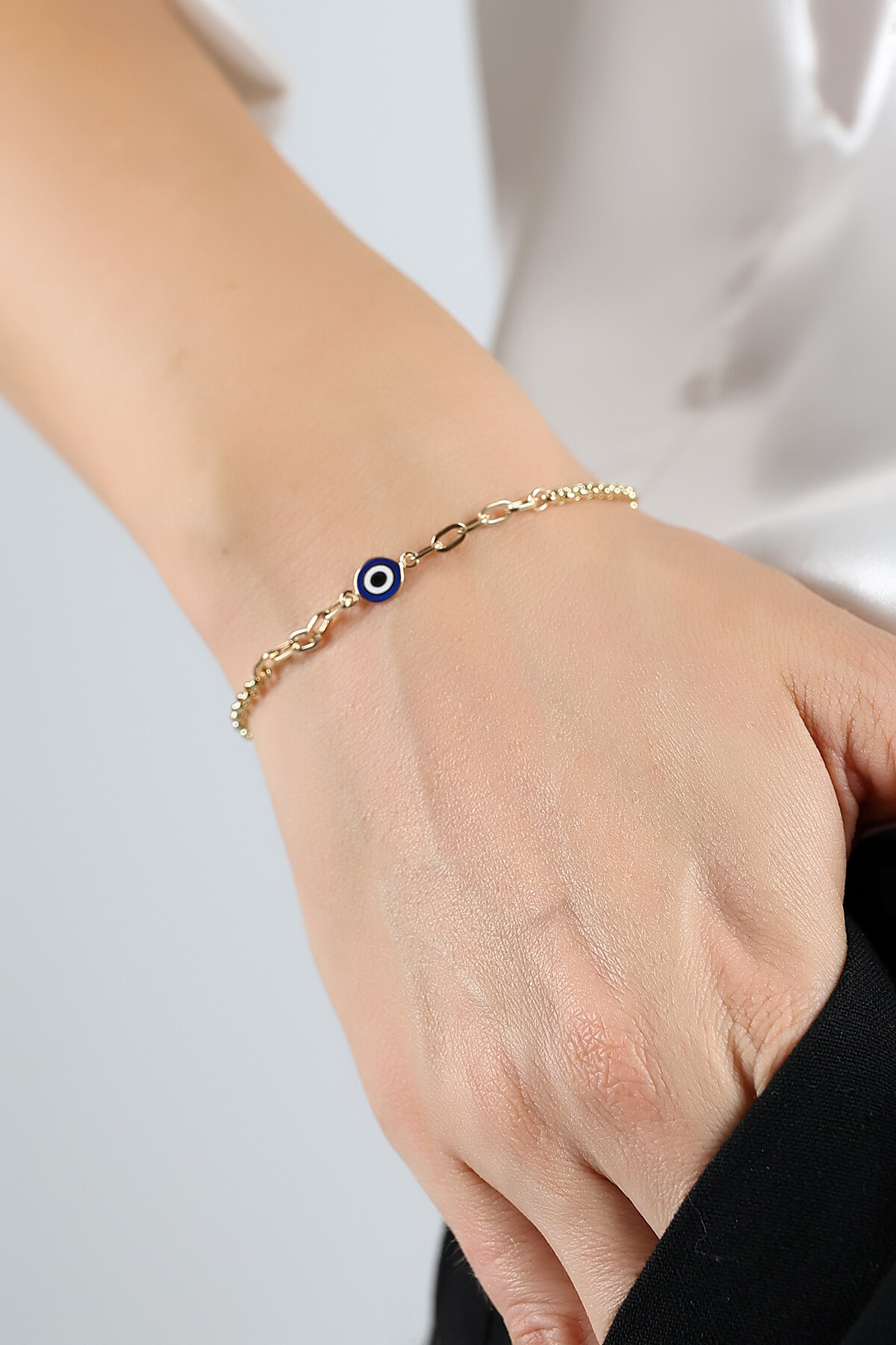 14 Ayar Altın Mineli Nazar Bileklik