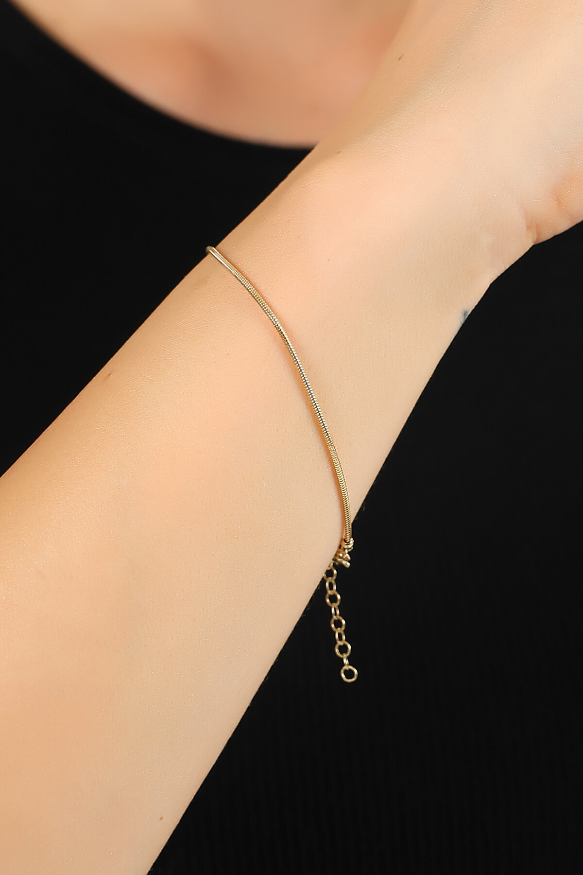 14 Ayar Altın Minimal Balık Sırtı Bileklik