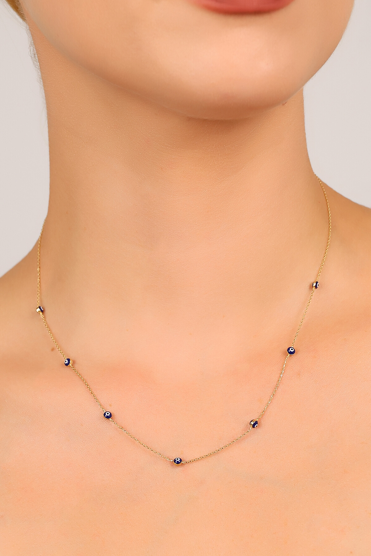 14 Ayar Altın Minimal Nazar Kolye