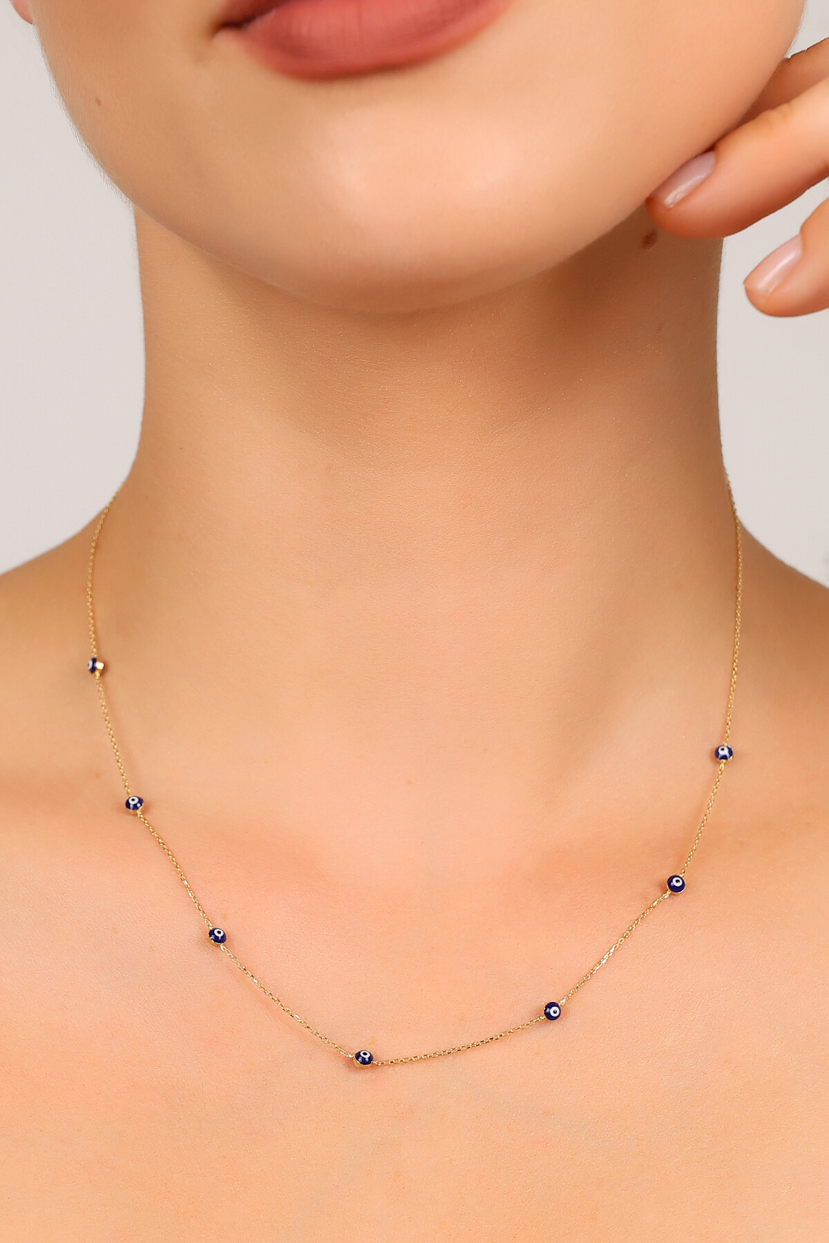 14 Ayar Altın Minimal Nazar Kolye