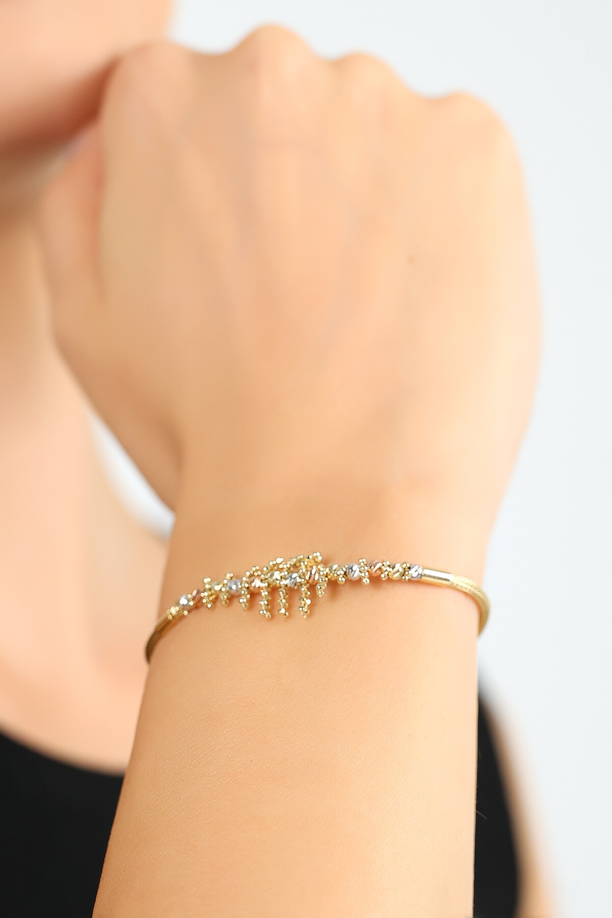 14 Ayar Altın Modern Örgü Bileklik