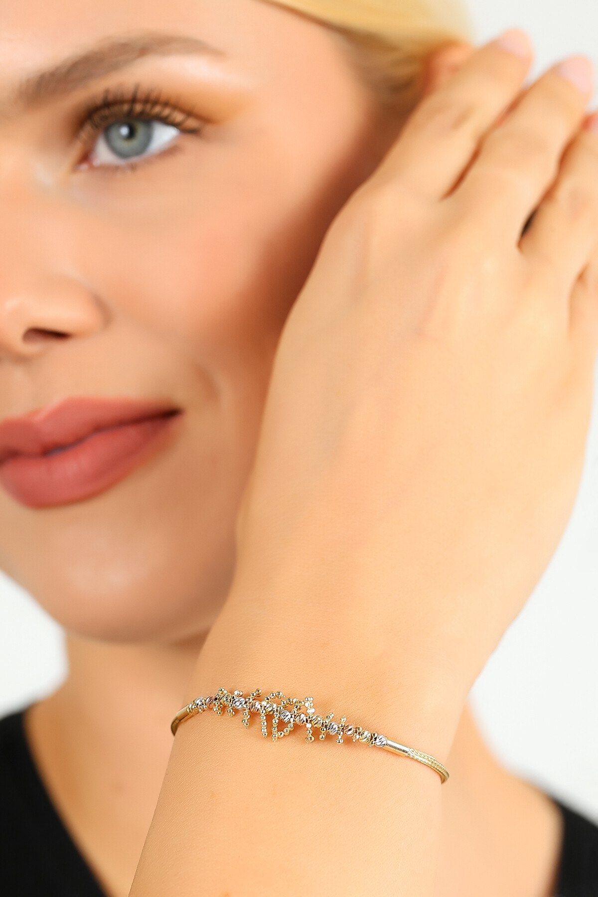 14 Ayar Altın Modern Örgü Bileklik