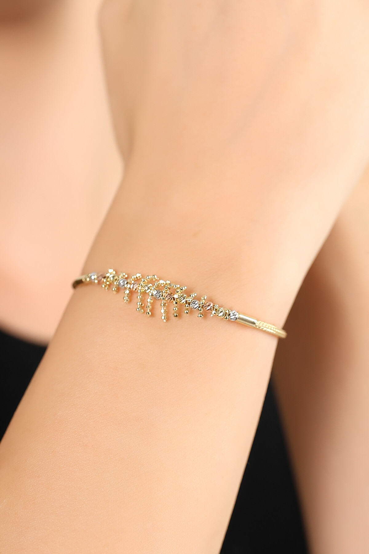 14 Ayar Altın Modern Örgü Bileklik