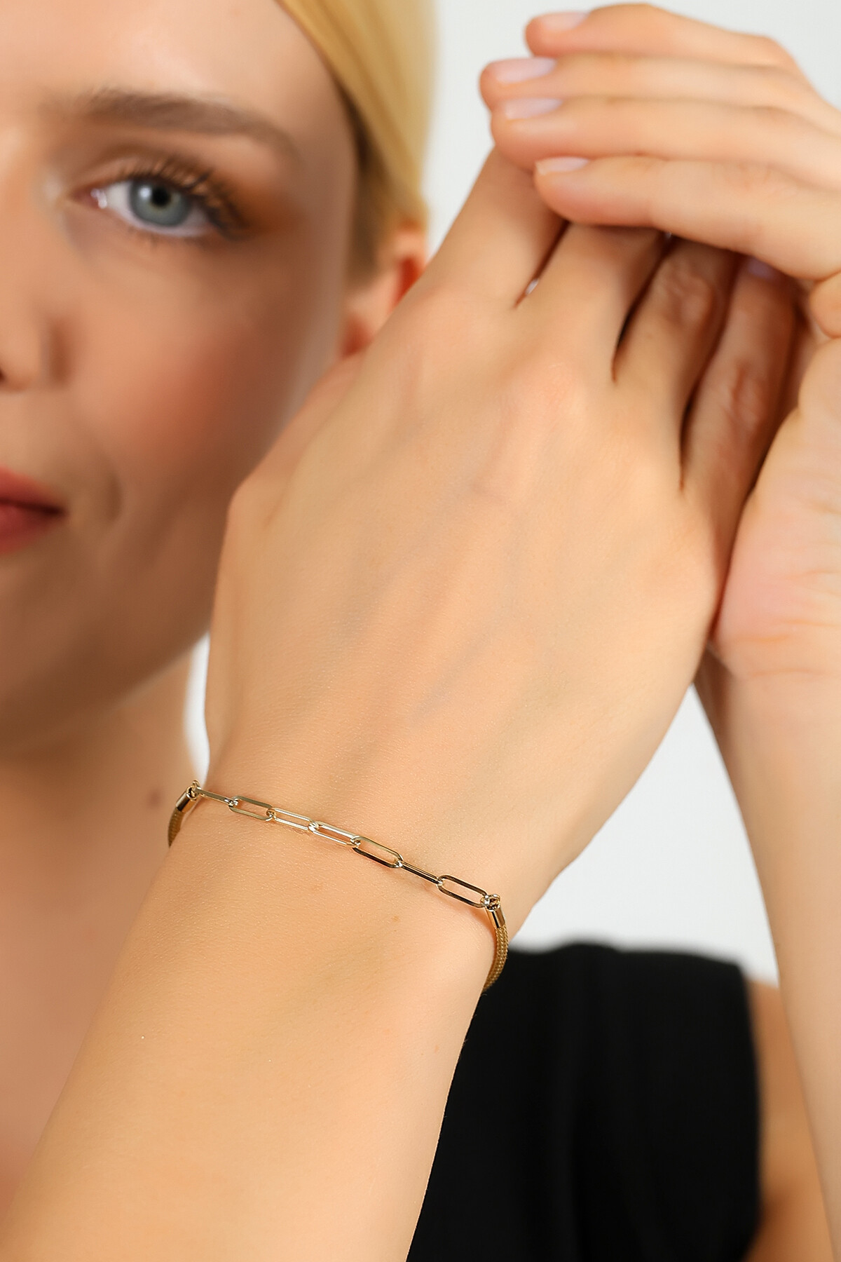 14 Ayar Altın Modern Zincir Bileklik