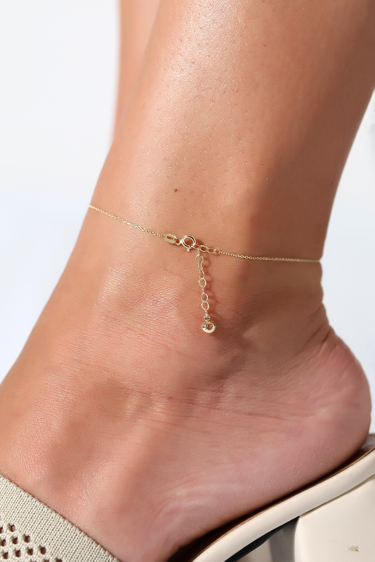 14 Ayar Altın Nazar Boncuklu Balık Halhal