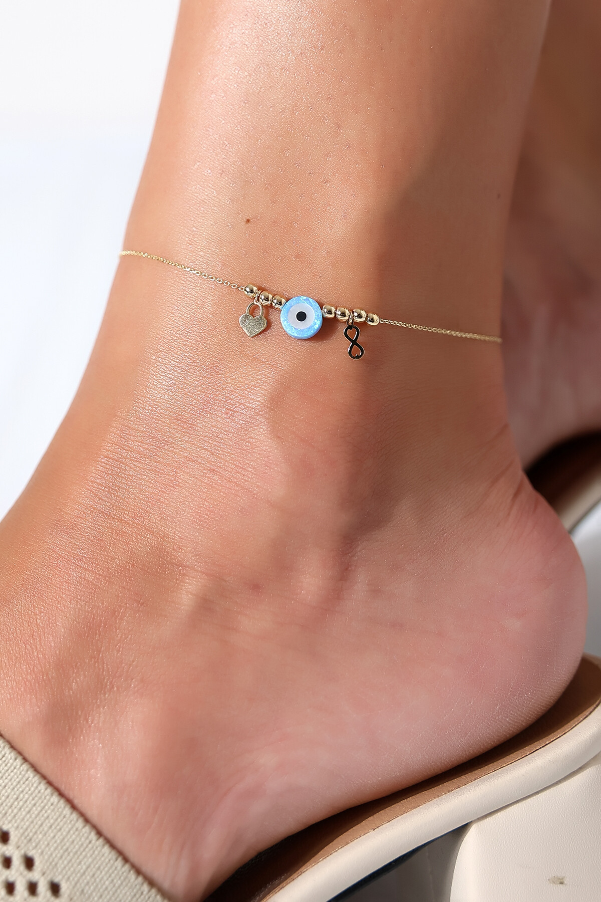 14 Ayar Altın Nazar Boncuklu Halhal