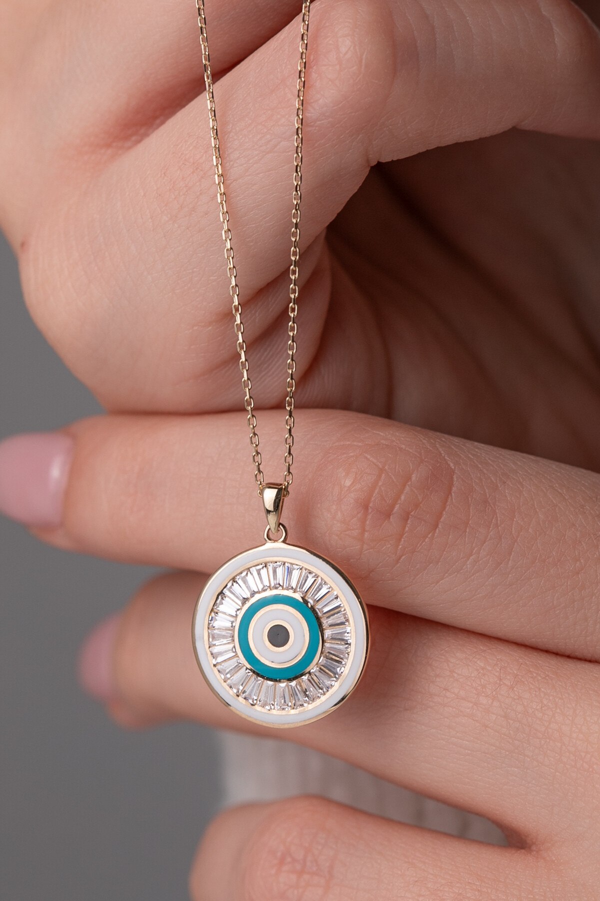 14 Ayar Altın Nazar Kolye