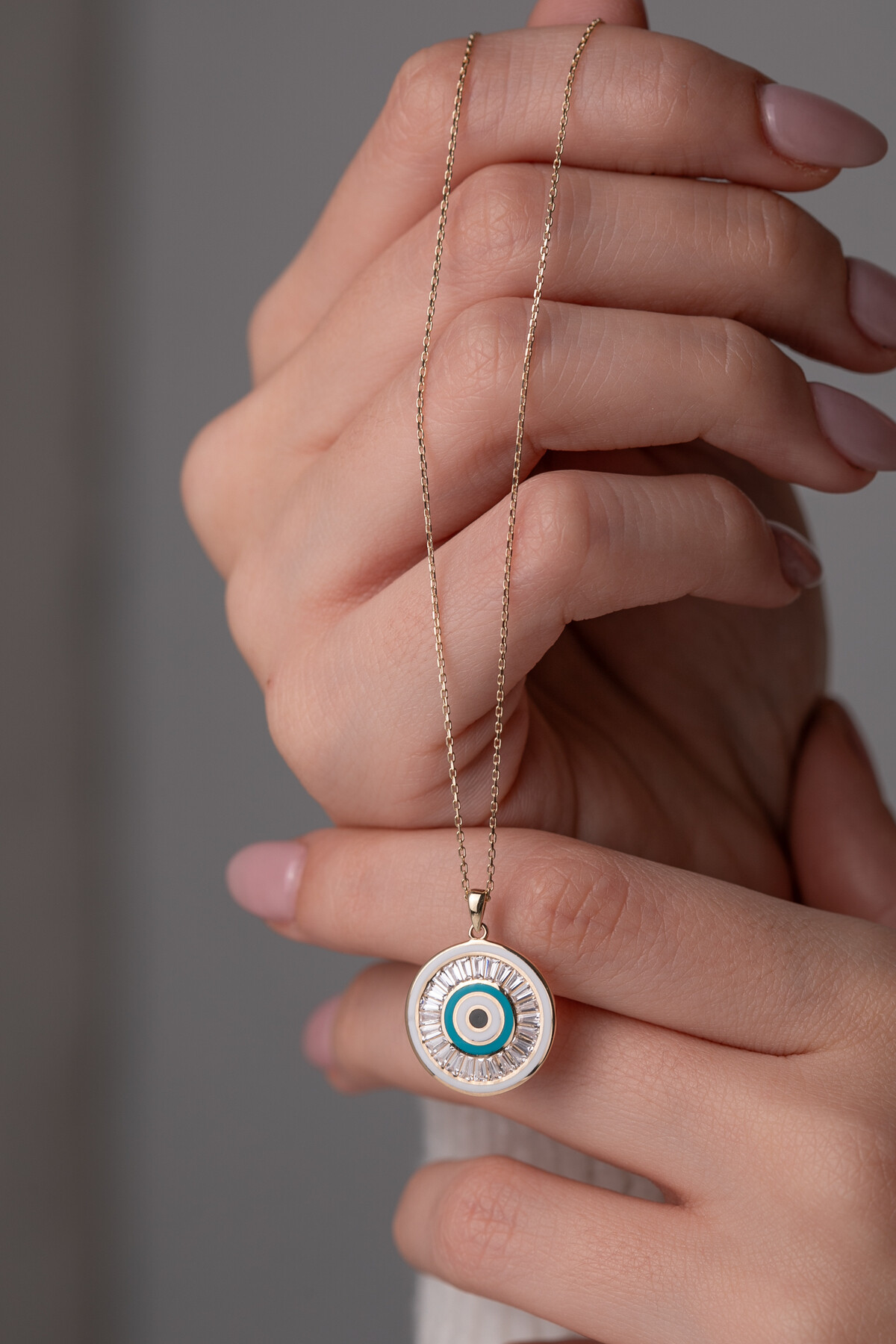 14 Ayar Altın Nazar Kolye