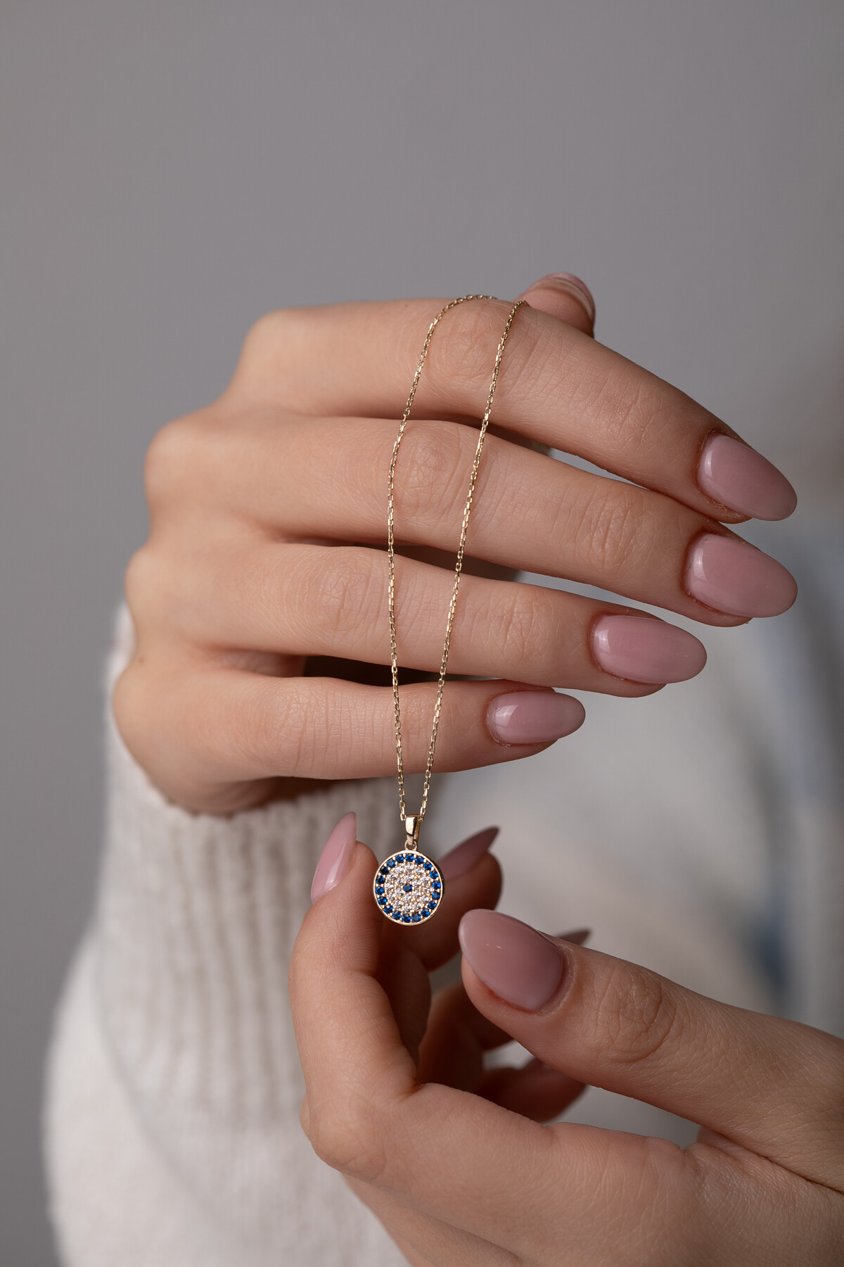 14 Ayar Altın Nazar Kolye