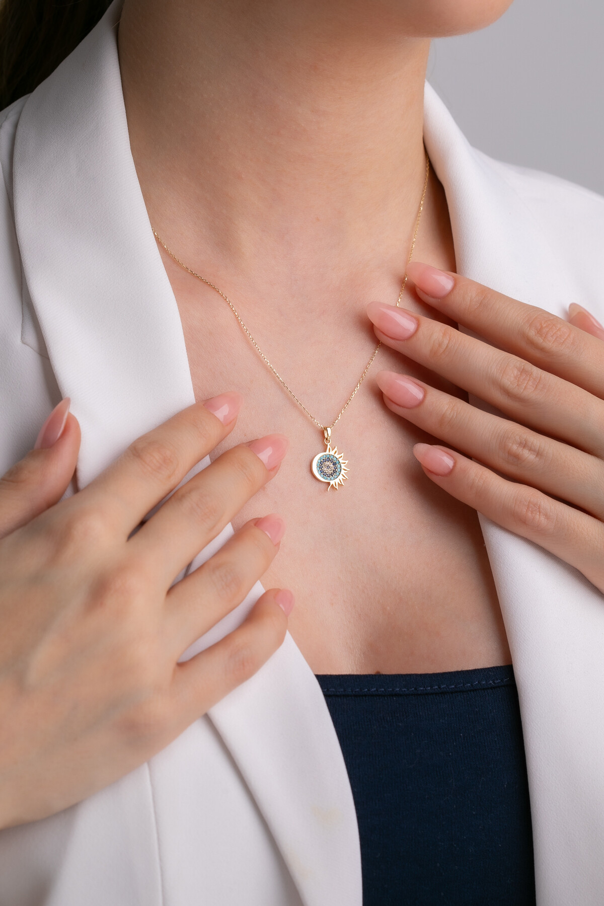 14 Ayar Altın Nazar Kolye