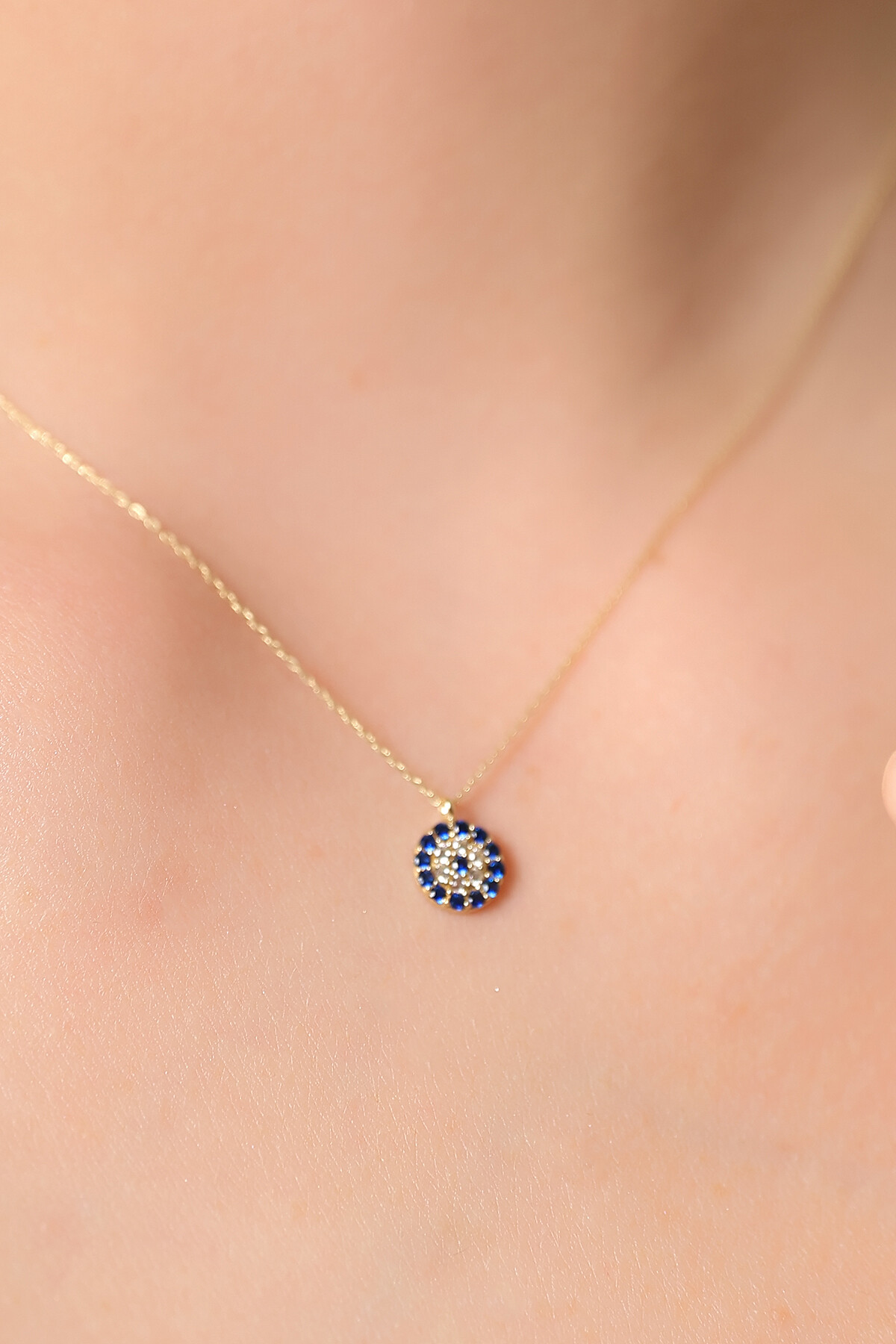 14 Ayar Altın Nazar Kolye