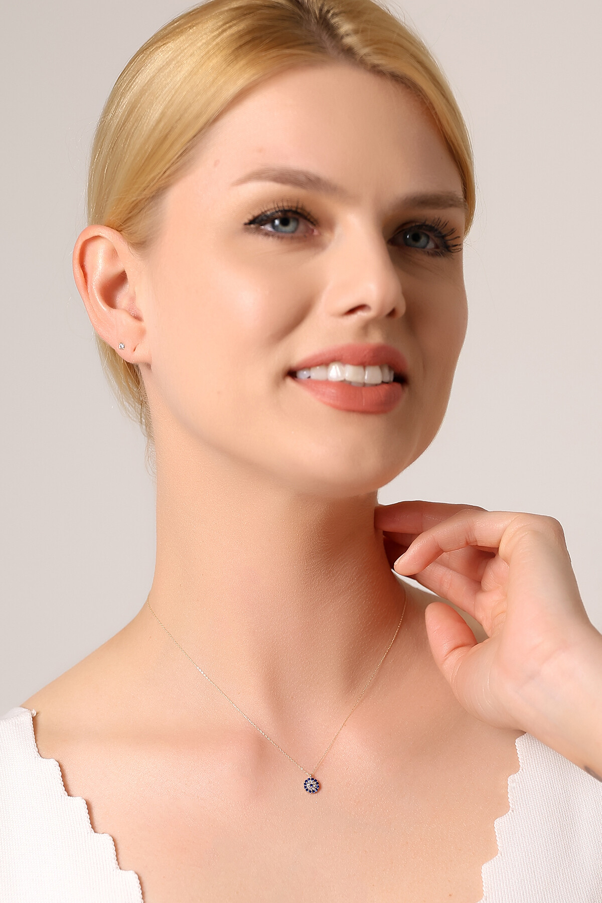 14 Ayar Altın Nazar Kolye